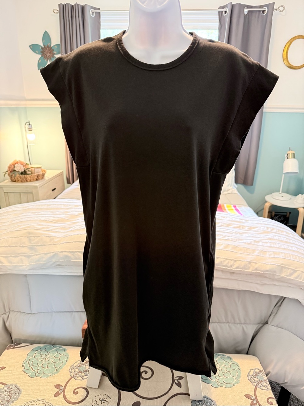 rag & bone Black Cap-Sleeve Mini Dress